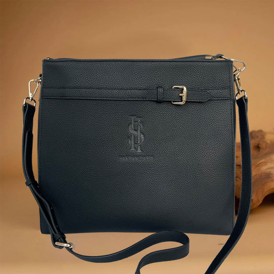 Le Tote Bag L'Élégant en Cuir Togo - Noir